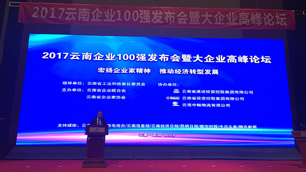 2017云南企业百强榜发布胜天国际集团位列第28位